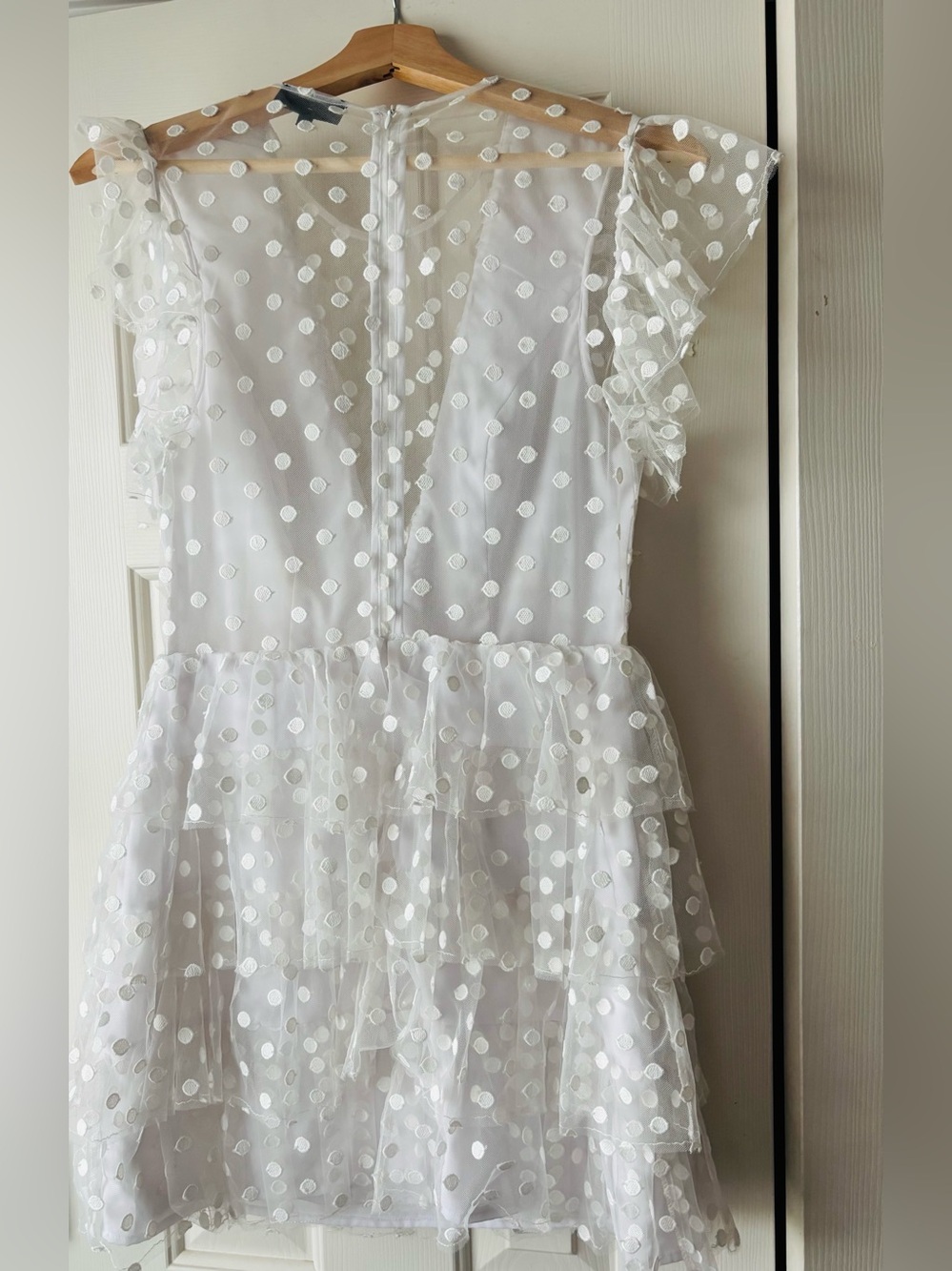MAJORELLE White Textured Ruffle Mini Dress - Picture 8 of 8